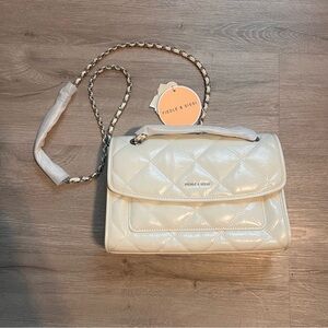 Cream Quilted Shoulder Bag